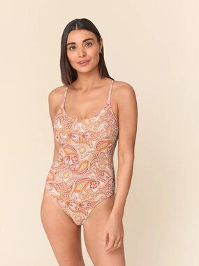 Andie The Amalfi One Piece - Eco Nylon - Sunset Paisley - Long Torso Size 3X NWT